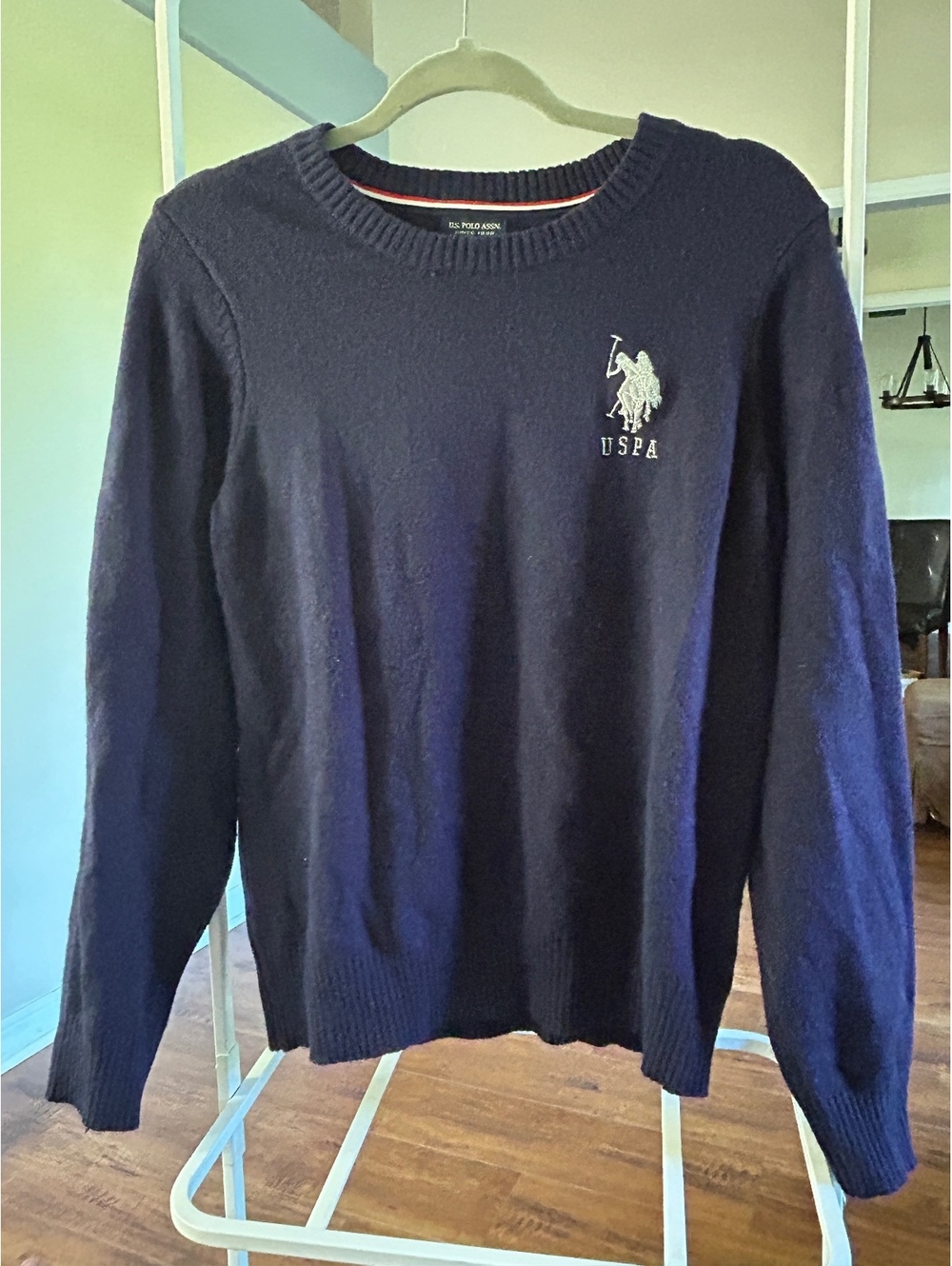 U.S. Polo Assn. Men's Navy Blue Crew Neck Sweater Large